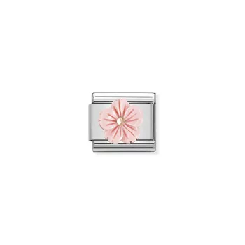   COMPOSABLE Classic STONE SYMBOLS ezüst charm Rose Coral Flower 