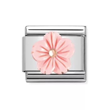  COMPOSABLE Classic STONE SYMBOLS ezüst charm Rose Coral Flower 