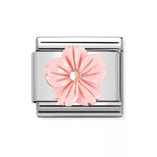 COMPOSABLE Classic STONE SYMBOLS ezüst charm Rose Coral Flower 