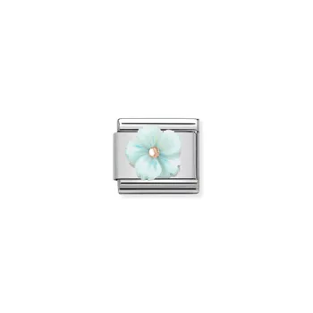   COMPOSABLE Classic STONE SYMBOLS ezüst charm Torquoise Flower