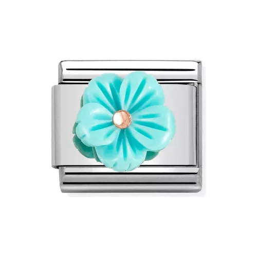 COMPOSABLE Classic STONE SYMBOLS ezüst charm Torquoise Flower