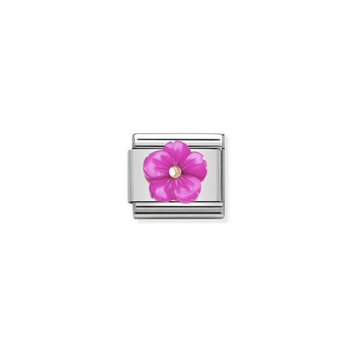 COMPOSABLE Classic STONE SYMBOLS ezüst charm Fuchsia Flower