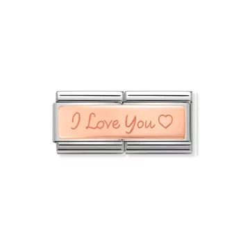   COMPOSABLE Classic DOUBLE ENGRAVED rosegold charm I Love You 