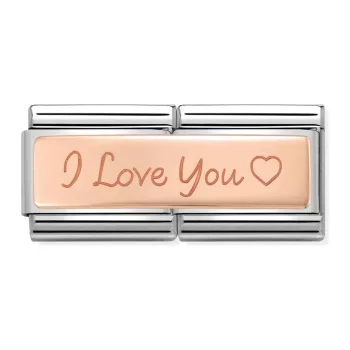   COMPOSABLE Classic DOUBLE ENGRAVED rosegold charm I Love You 
