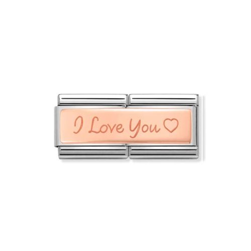 COMPOSABLE Classic DOUBLE ENGRAVED rosegold charm I Love You 