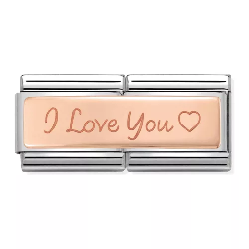 COMPOSABLE Classic DOUBLE ENGRAVED rosegold charm I Love You 