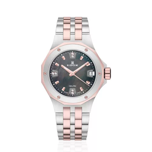 Edox Delfin Date Lady 53100-357RM-NANRND